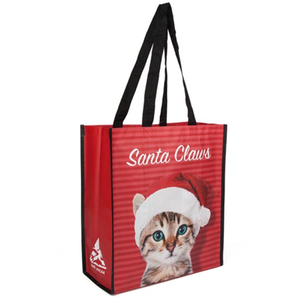 Logo Printed Polypropylene Reusable Grocery Bag With A Cute Cat On The Surface