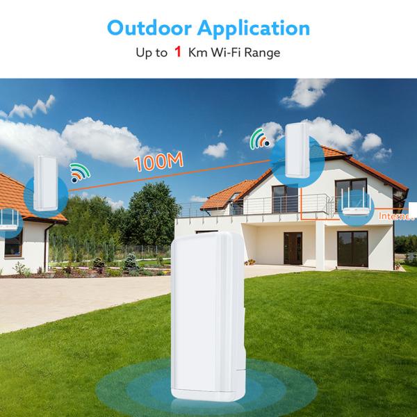 1km Wireless Network Bridge 2.4g Point To Point Ethernet Bridge 300Mbps