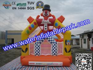 China Yellow Inflatable Small Clown Bouncy Castle For Amusement Park wholesale