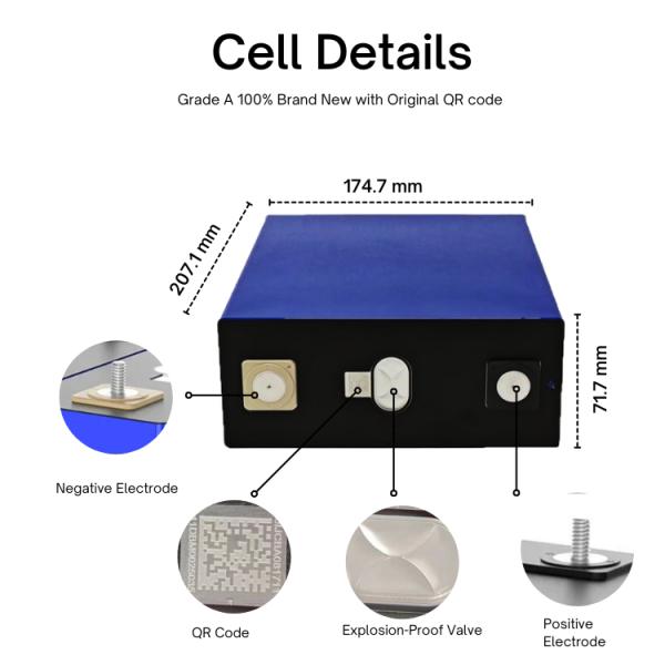Long Lifespan Lithium Iron Phosphate Battery Cell Hithium 3.2v280ah Lifepo4 Prismatic Cells