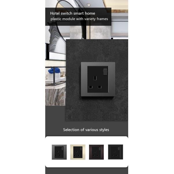 CE 13A BS Socket 250V Single Pole Three Pin Square Wall Power Socket