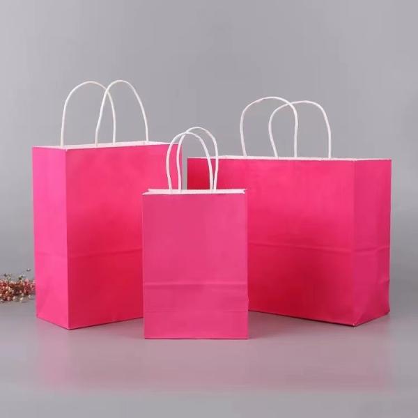 Custom Logo Printed Paper Shopping Bags Paper Grocery Bags With Handles