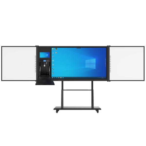 75 Inch Android Windows All In One Interactive Flat Panel Display With 20 Touch Points 13MP Camera and 6Mic Visualizer