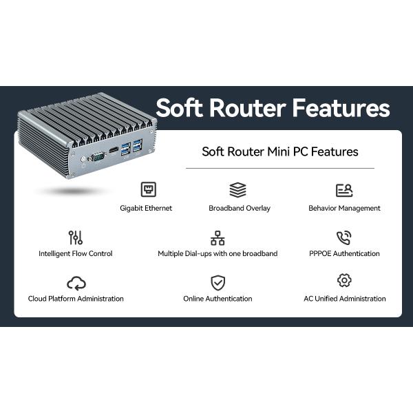 Intel Celeron 3865U 2 Cores 2 Threads Firewall Mini PC Router With 6 Ethernet DDR4