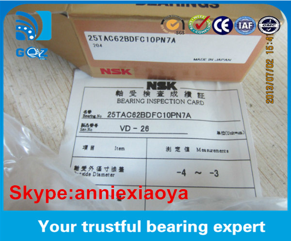NSK 30TAC62BDBC10PN7A Ball Screw Support Ball Bearing Angular Contact Ball Bearing