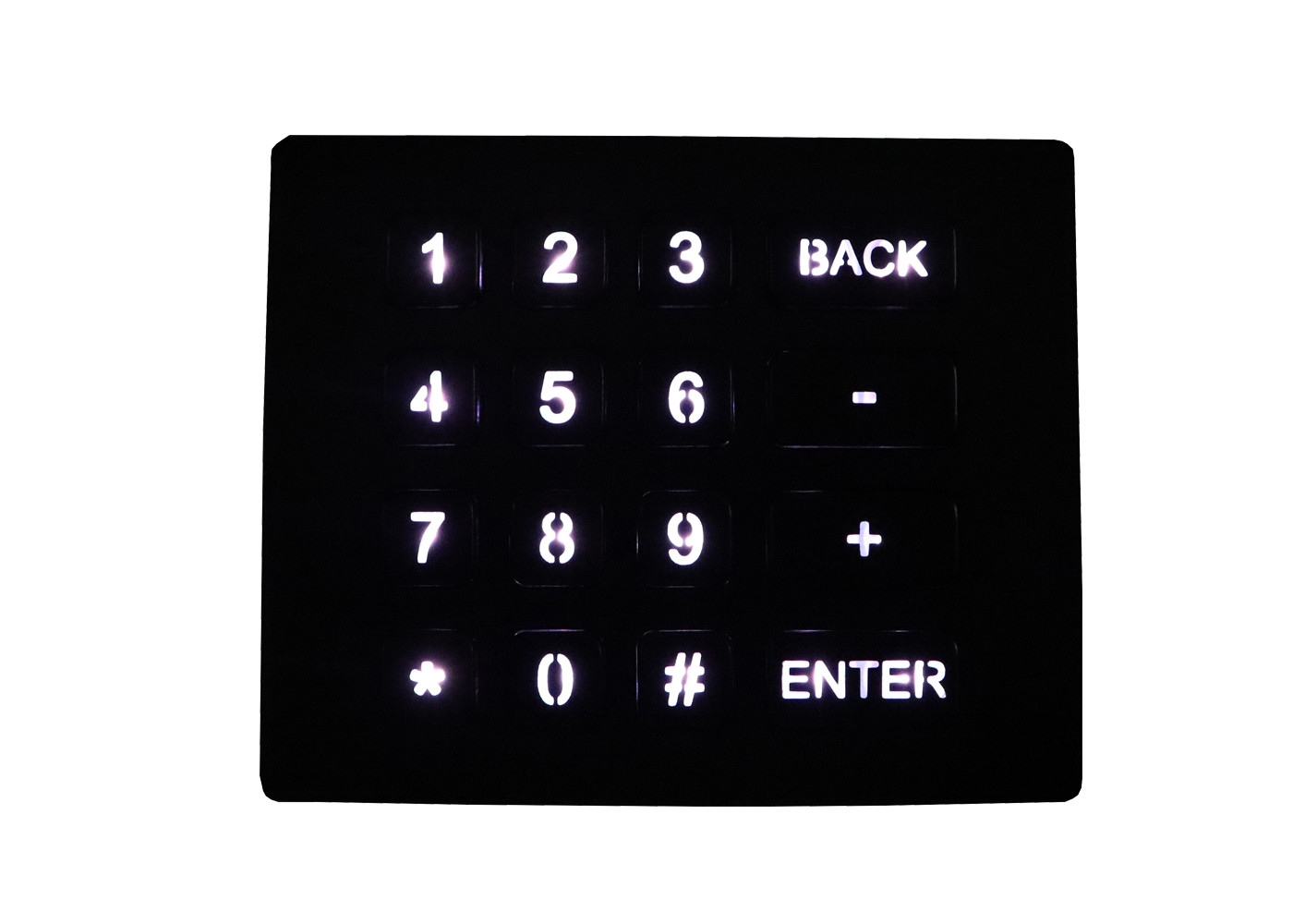 China Durable 16 Keys Metal Numeric Keypad Backlit Brushed Stainless Steel wholesale