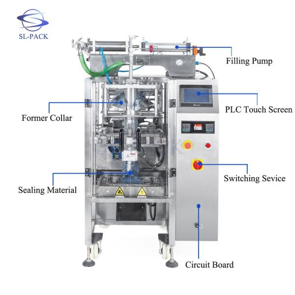 Mayonnaise Ice Lolly Automatic Liquid Packing Machine 170mm 2000W ECO