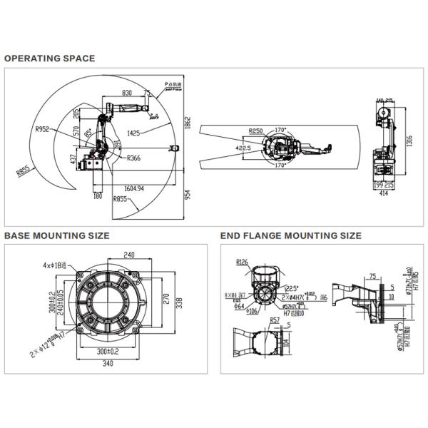 General Industrial Robot In Handling Operations Sorting Grinding Polishing For Metal Parts Logistics ER12H-1600