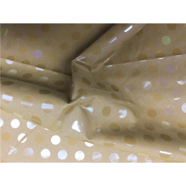 0.2mm For Wadded Coat Garment Leather Fabric Honey Color With Pu Coated And Shining Dot