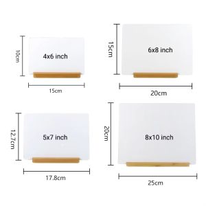 China 7inch 8inch Sublimation Aluminum Photo Frame Bamboo Base Blanks Custom Metal Picture Frames on sale