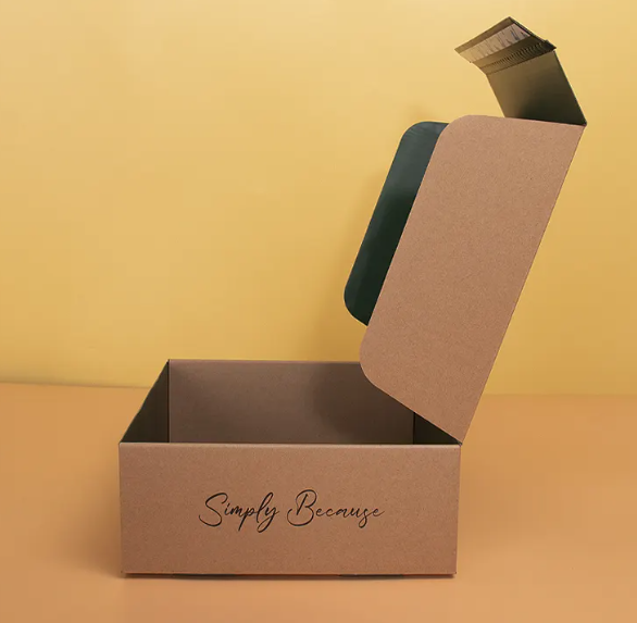 Custom Size Print Corrugated Paper Boxes Cardboard Zipper Tear Strip Mailer Packaging Box