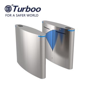 SUS304 Retractable Flap Barrie RFID Waist Height Turnstile Gate System