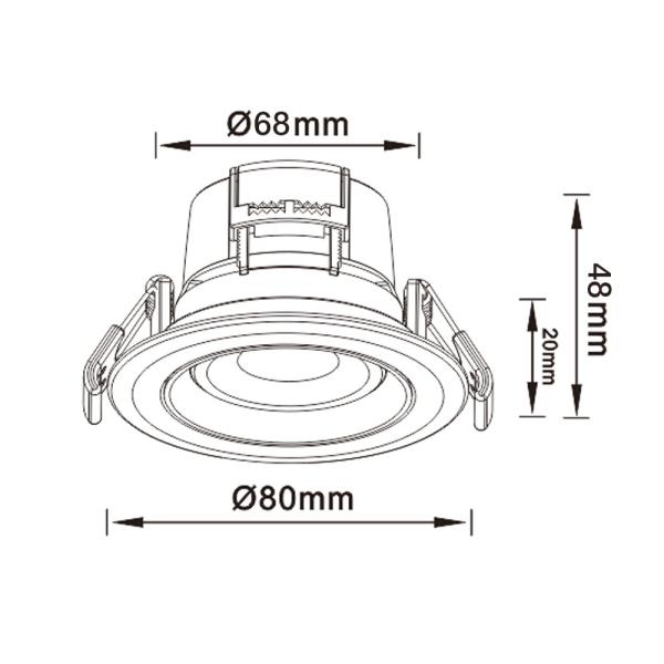 5.5W 3000K Dimmable Recessed LED Downlight , Anti Glare SMD LED Panel Downlight
