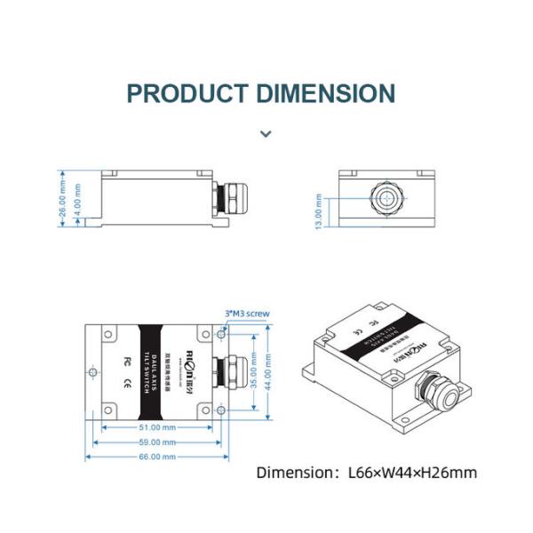 SCA116 Mems Dual Axis Digital Inclinometer CAN2.0A High Precision For Construction