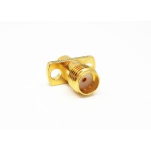 Buy cheap Microstrip Series Female 2 Holes Brass Gold Plated Flange Mount SMA Connector from wholesalers