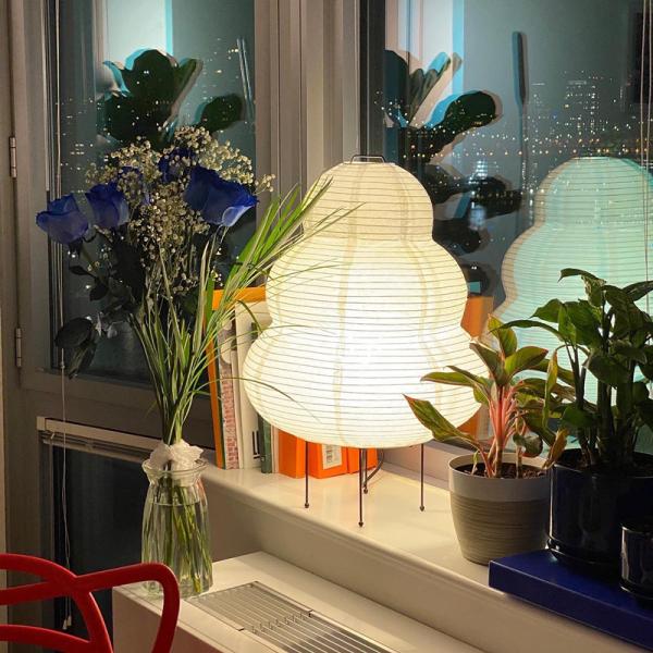 Noguchi Rice Paper Table lights Japanese Paper Lantern Standing Table Lamp Eye-Protection Bedside Lamp（WH-MTB-251)