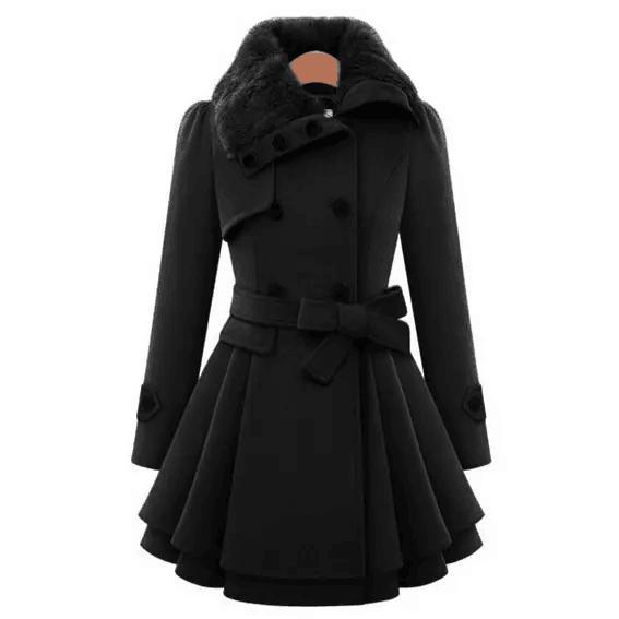 Plus Size Women′s Coats, Autumn Winter Ladies Trench Long Fur Puffer Girls Coat Jacket for Women
