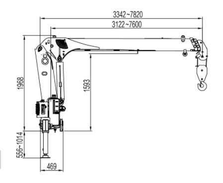 3.2 Ton Dongfeng Truck 4x2 Right Hand Driving Mounted Crane for Municipal Construction and Poor Road Conditions