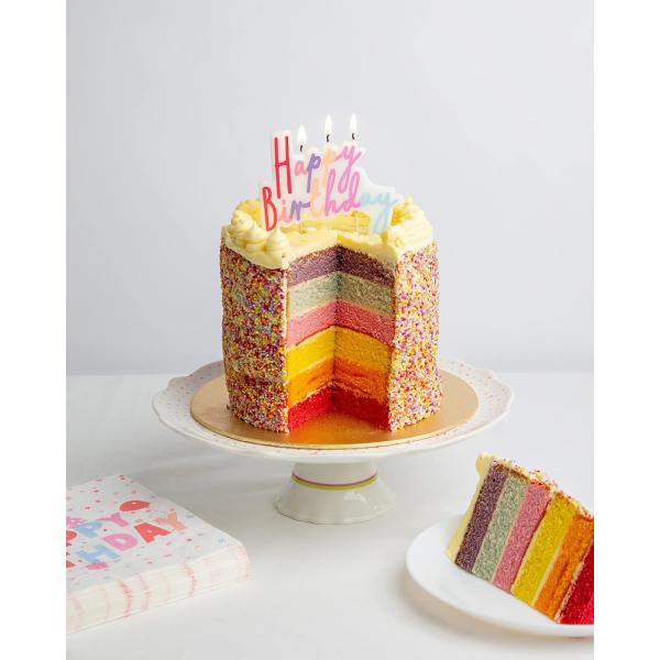 Happy Birthday Candles Cake Topper | Pastel Party Decorations For Girls Party, Kids, Adults, 8cm X 10cm