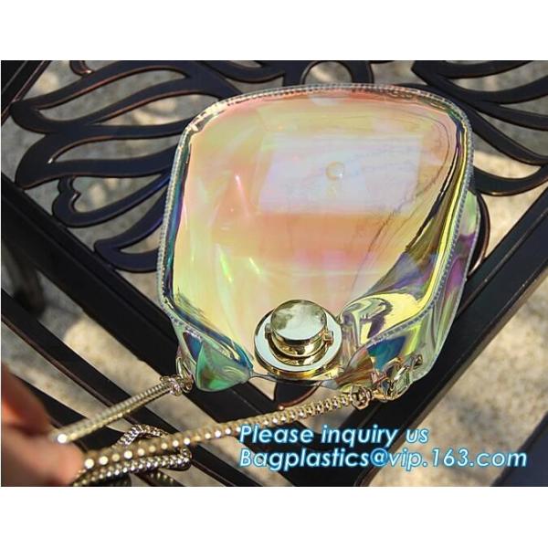 fashion ladies college girl summer beach jelly clear PVC handbag shoulder chain bag, Fashion Women PVC Transparent Tote