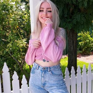 Autumn Long Sleeve Knitted Crop Top Sweater