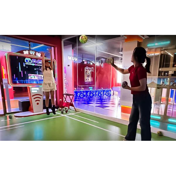 Multiple People Play Against Each Other Team Building Game Vs Game Hitting Targets