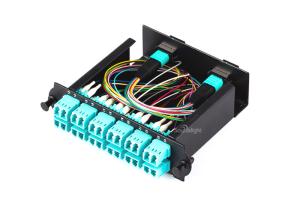 China Mpo Panel Mpo-Lc MPO MTP Patch Cord 0.9mm 24 Port Om3 Quadruple Adapter on sale