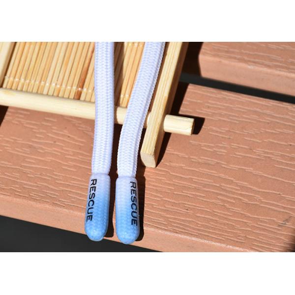 Black Logo Printed 37.5cm Braided Polyester Rope Round For Garments