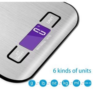 5kg 11lb Stainless Steel Household Digital Food Scale 5kg/1g