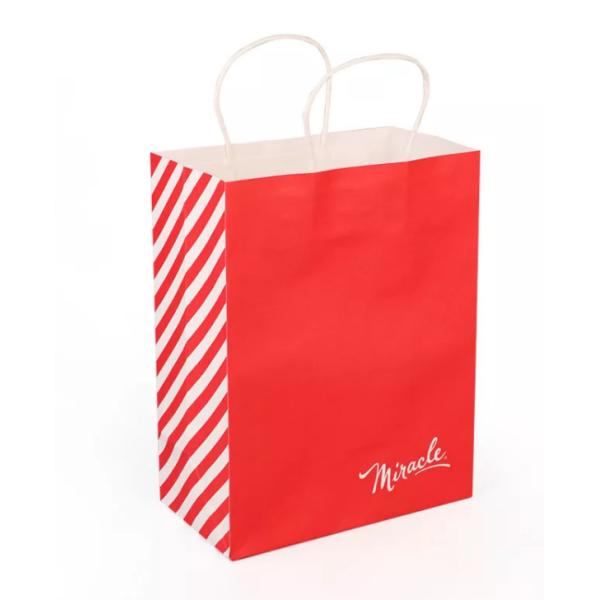 CMYK 50gsm To 200gsm Durable Kraft Paper Bags Flexo Printing
