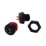 Male PCB 6Pin Circular Connector PA9T Gold Plated Customized
