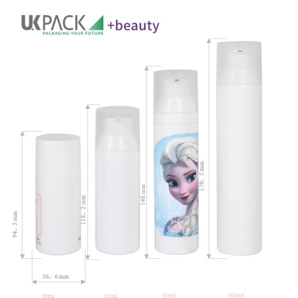 PP Airless Pump Bottles Dispenser 30ml 50ml 75ml 100ml Airless spray bottle Snap Fastener Design