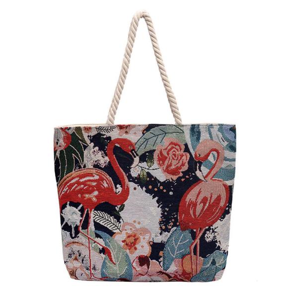 Quality Women Summer Vacation Custom Print Tote Bags Raffia Hand Waterproof for sale