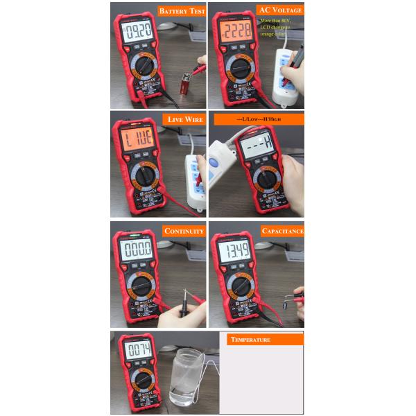 Habotes HT118 AC DC Tester Meter Auto Range Digital Multimeter Voltmeter with Resistance Frequency T-RMS