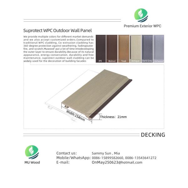Embossing 3D WPC Wall Panel Rotproof 3D Wall Cladding Panels
