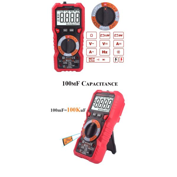 Habotes HT118 AC DC Tester Meter Auto Range Digital Multimeter Voltmeter with Resistance Frequency T-RMS