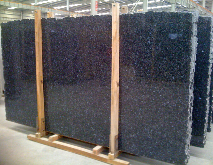 Custom Size Polished Granite Stone , Norwegian Blue Pearl Granite Slabs Tiles