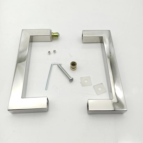 Polished Chrome Finish Stainless Steel Square Pivot Glass Door Handle with and Sample
