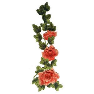 China Flower Design Custom Made Iron On Patches Rose Embroidery Patch wholesale