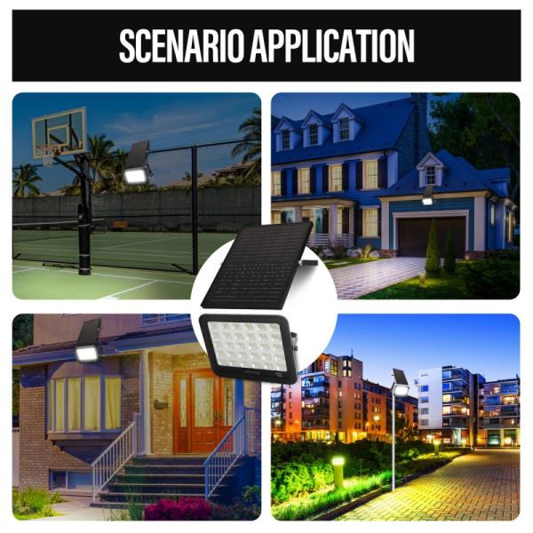 Courtyard Garden LED Solar Light -10°~60° 750LM LED Solar Sensor Light