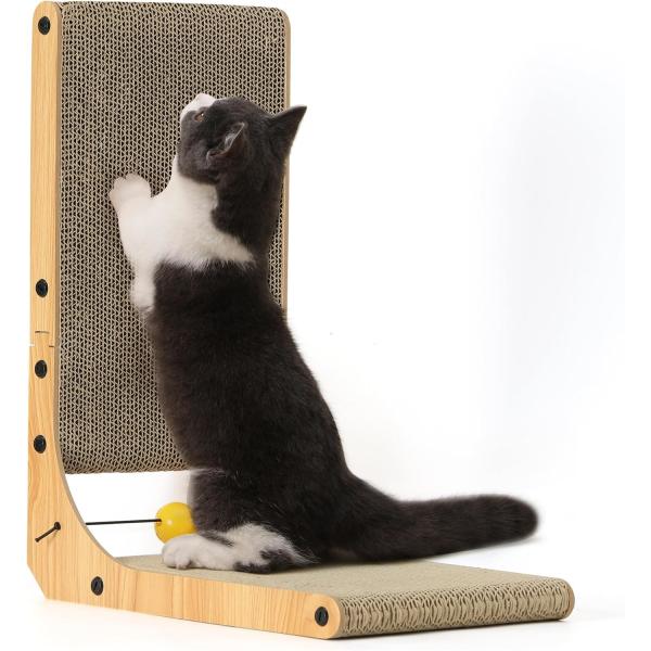Thick Vertical L Shaped Cat Scratcher Cat Scratch Board With Catnip