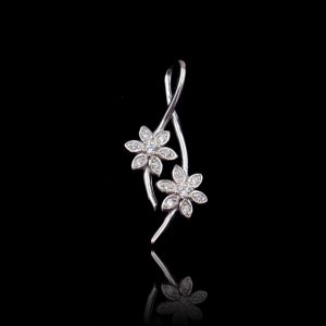 China Flower 925 CZ Pendant / Personalized Sterling Silver Iced Out Pendants wholesale