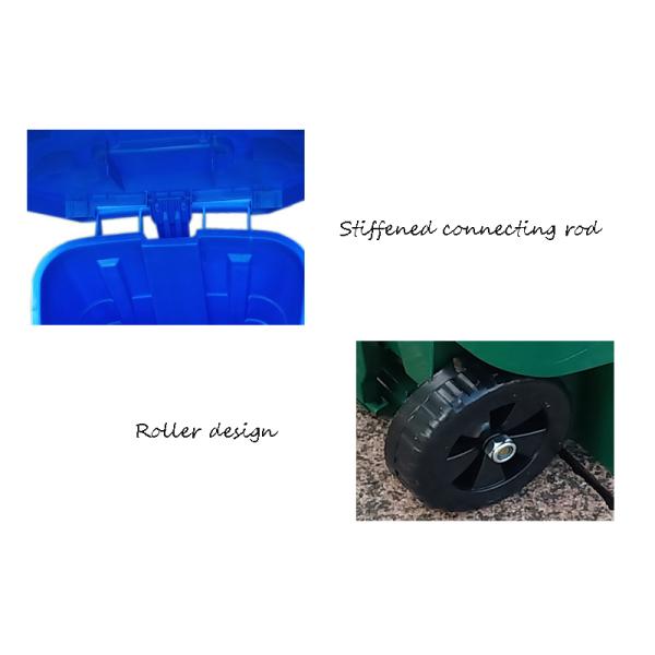 Wholesale 240L Foot Bin Thickened Large Plastic Bin Foreign Trade Sanitation Kitchen Waste Bin With Wheel Cover