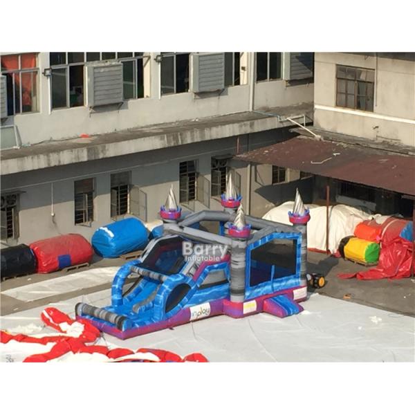 18OZ PVC Inflatable Bouncer House Colorful Blow Up Castle And Slide