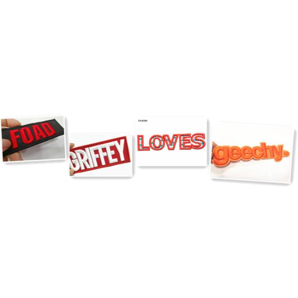Garment Felt 3D Embroidered Letter Patch Commercial Brand Name