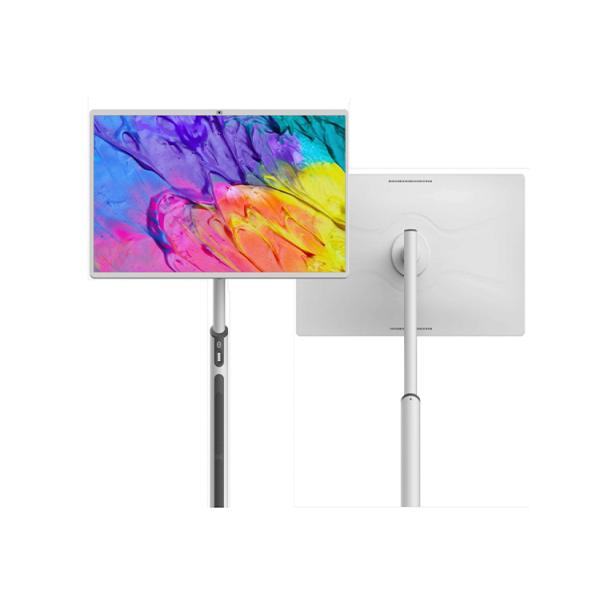 Qtenboard 24 32 Inch Wireless Recharging Movable Monitor Vertical LCD Stand by Me Portable Touch Screen Smart Tv with Wheels