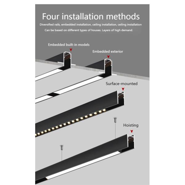 1200LM 12W 48V Modern Recessed Track Lighting Rail 1200LM Flux