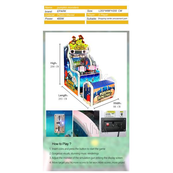 Pump King Monsters Water Shooting Machine Big water jet arcade video games ticket machine