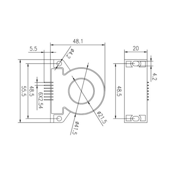 Compact Design Pin Cable 6mA Leakage Detection AC DC Current Sensor EV Sensor