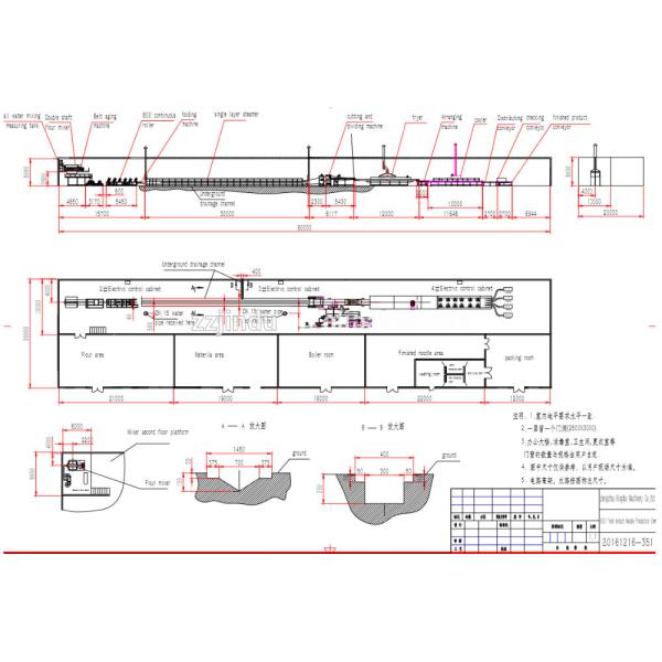 Large Capacity Instant Noodle Production Line 300kg/Hour 15m*5m*4m Dimension